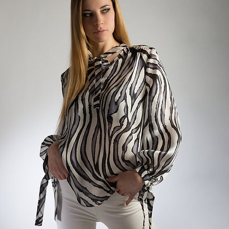 camicia in seta jasmine con fantasia