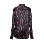 camicia in seta maculata nera retro