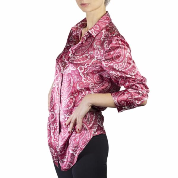 Rotes Paisley-Seidenhemd - Silky Shirt Universo