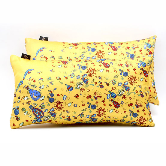 Cuscini rettangolari decorativi in seta giallo - Silky Pillows