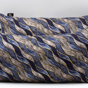 Cuscini rettangolari decorativi in seta grigio e blu