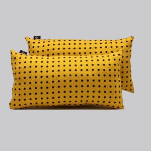 Rectangular decorative silk yellow polka dot cushions - Silky Pillows Rectangular
