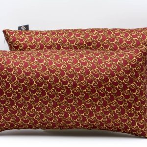 Cuscini rettangolari decorativi in seta stampata rosso