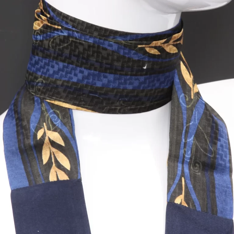 foulard-in-silk-blue-printed-floral Floral-printed blue silk foulard