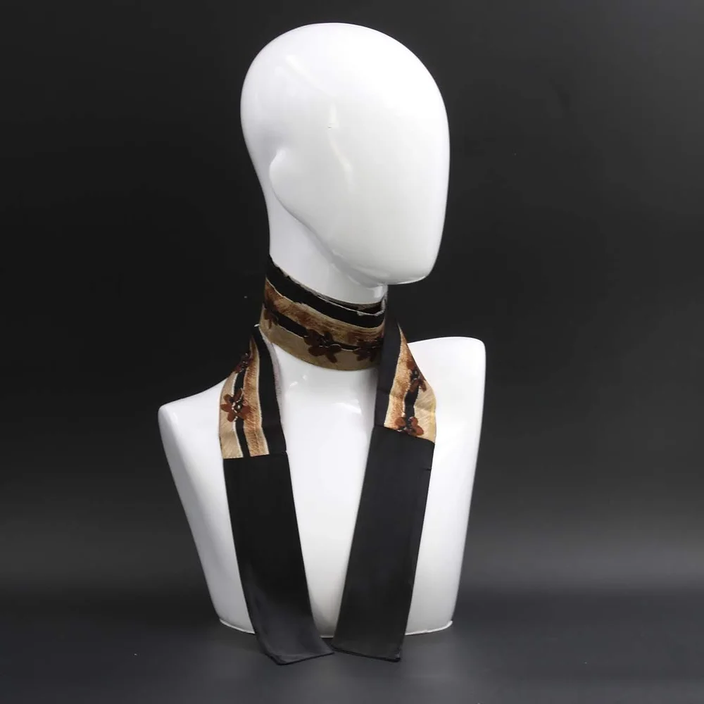 foulard-pura-seta-nero-stampato Foulard in pura seta nero stampato