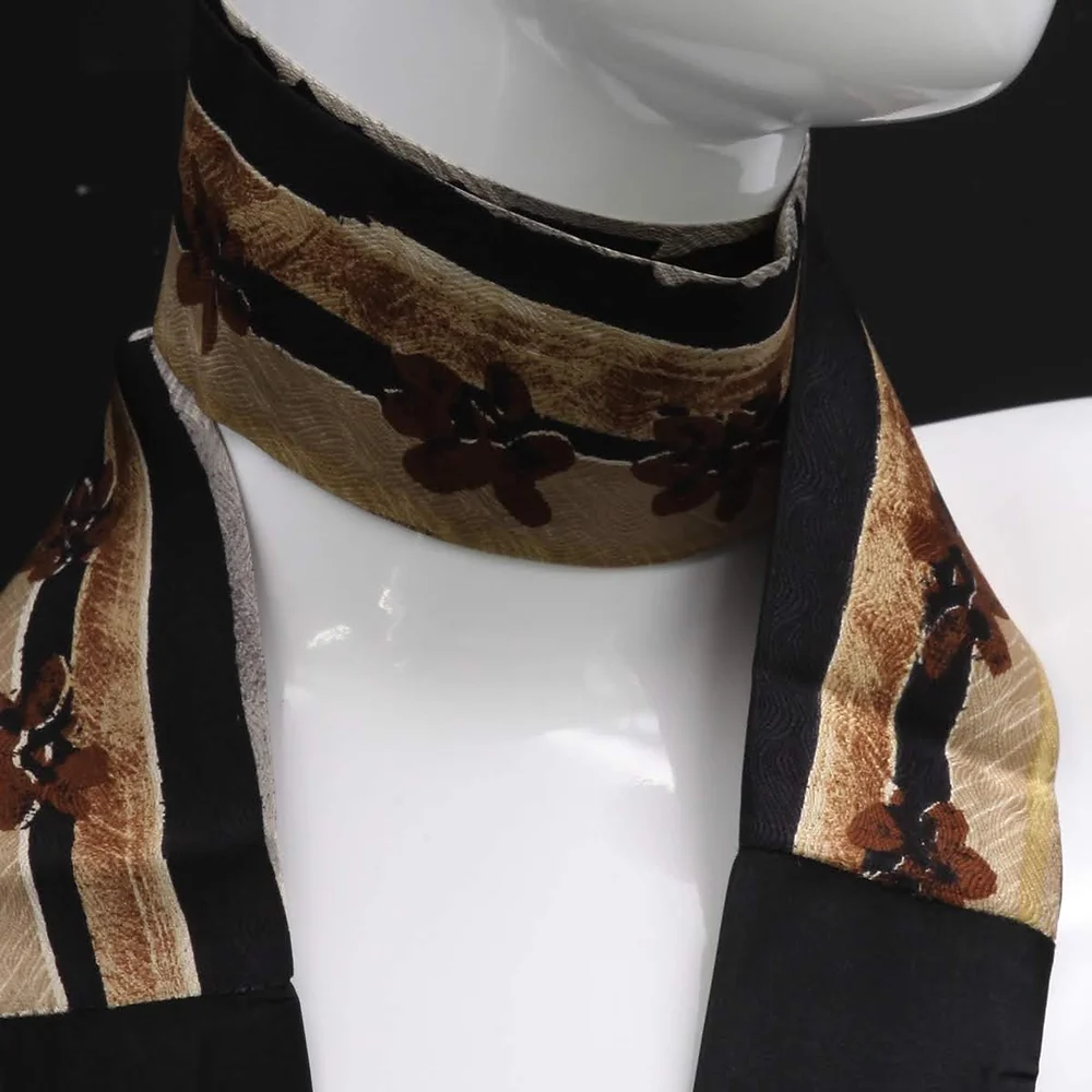 foulard-pure-silk-black-printed Pure silk black printed foulard