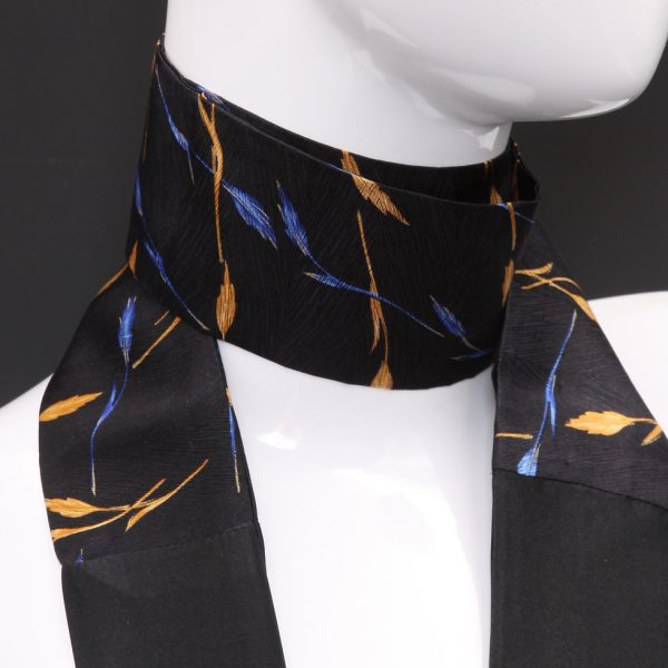 foulard small blue in pure silk with designs