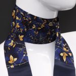 foulard small blue in pure silk with print