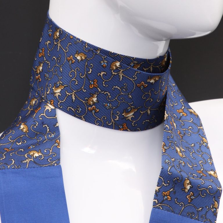 foulard small in pure silk blue