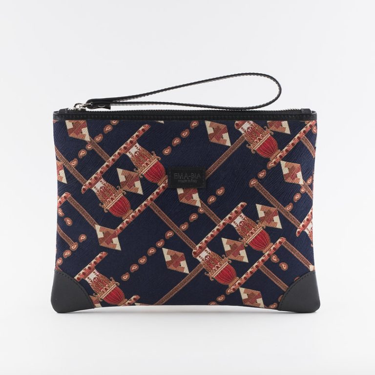 mini-pochette-in-silk-with-classic-print Mini pochette in silk with classic print