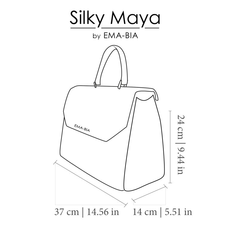 tasche technische zeichnung aus brauner seidener maya-seide und leder tasche technische zeichnung aus brauner seidener maya-seide und leder