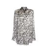 Camicia in seta con stampa bianca - Silky Shirt Natura Aurora