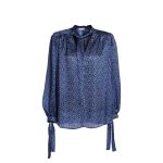 camicie in seta Jasmine con maniche ampie blu