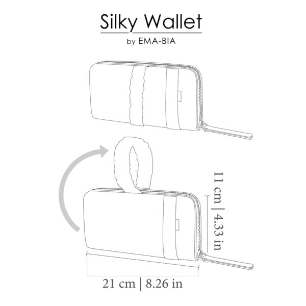 Wallet - silk and leather clutch bag grey - Silky Wallet