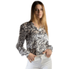 Camicia in seta con stampa bianca - Silky Shirt Natura Aurora