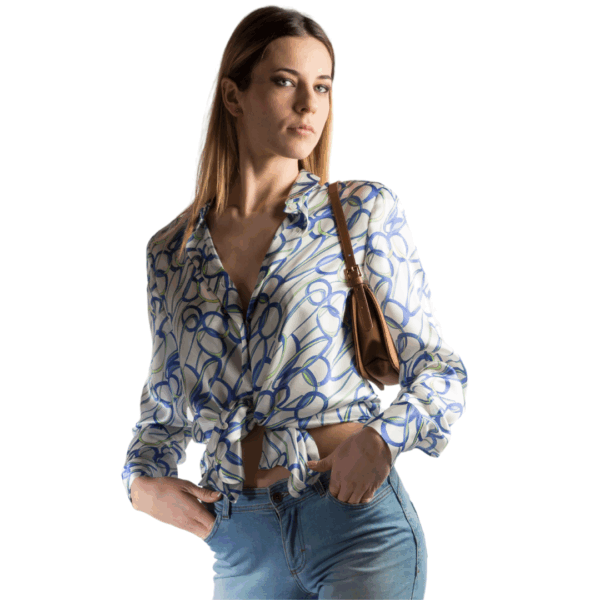 Seidenhemd mit Druck - Silky Shirt Natura Aurora