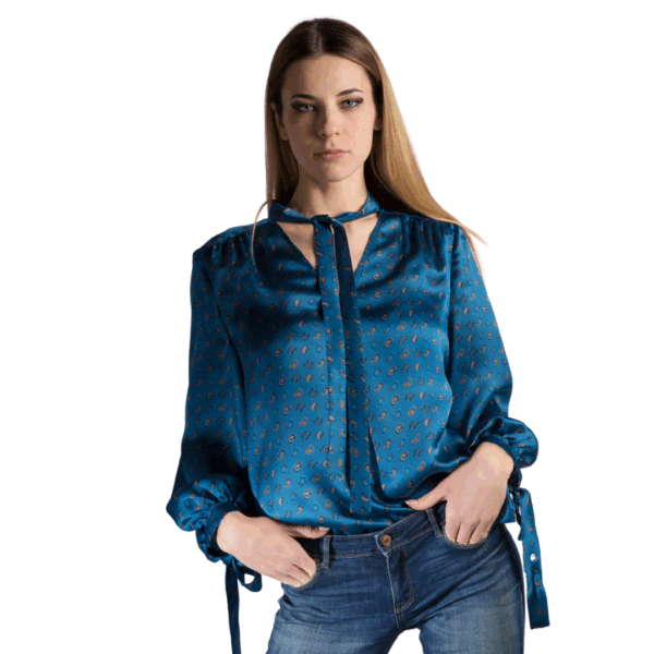 Blaues Seidenhemd - Silky Shirt Natura Jasmine