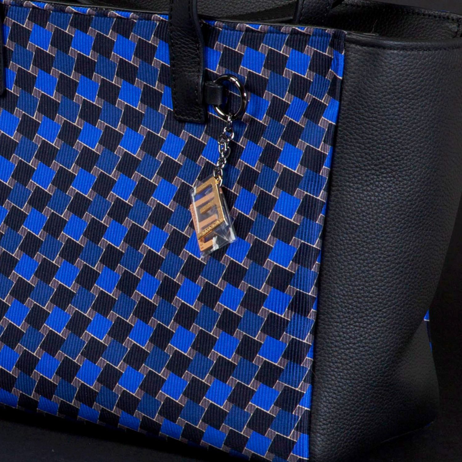 Borsa da giorno in vera pelle blu - Silky kit 30 (1) blank