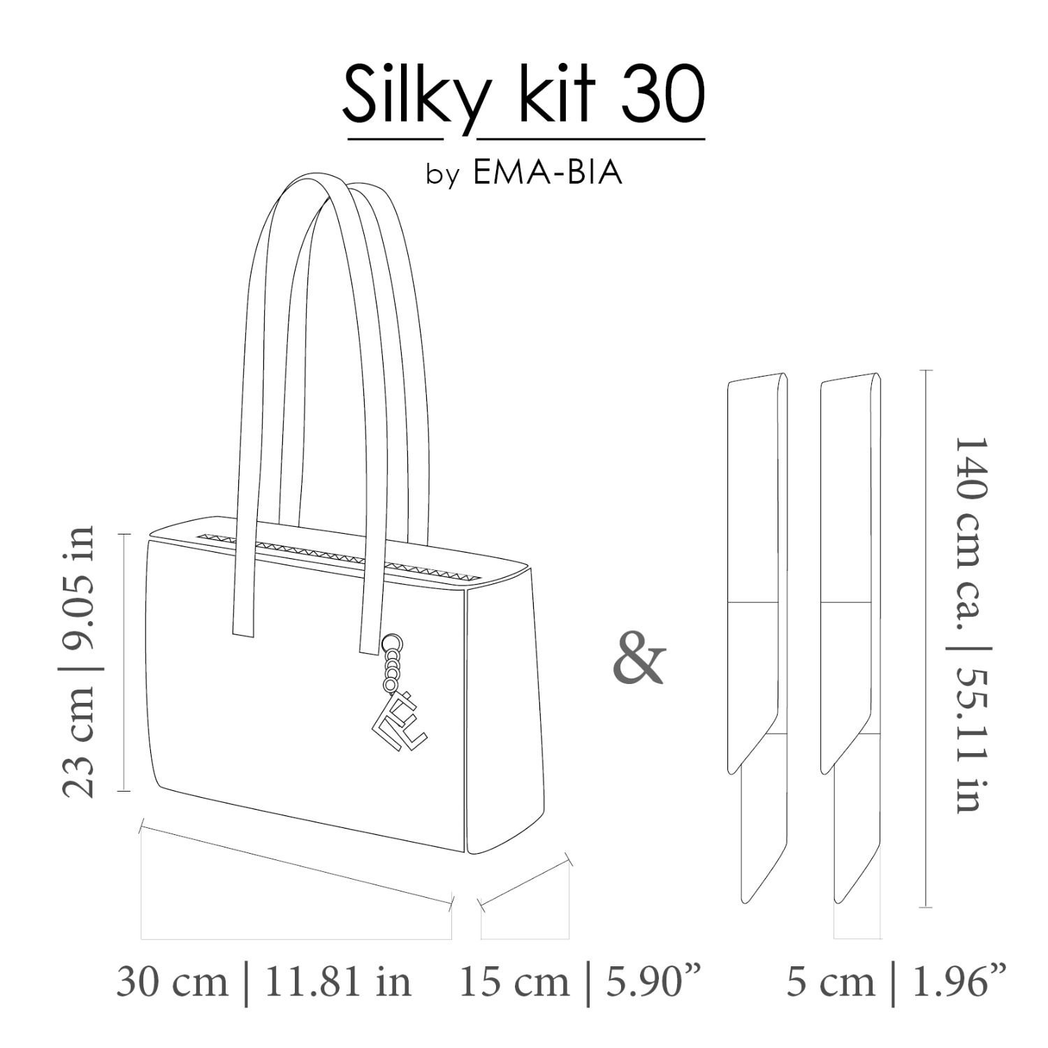Borsa da giorno in vera pelle blu - Silky kit 30 (5) blank