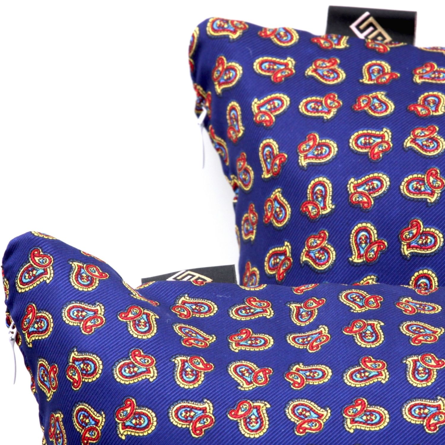 Cuscini quadrati arredo moderni blu stampa cachemire - Silky Pillows Square 2 blank