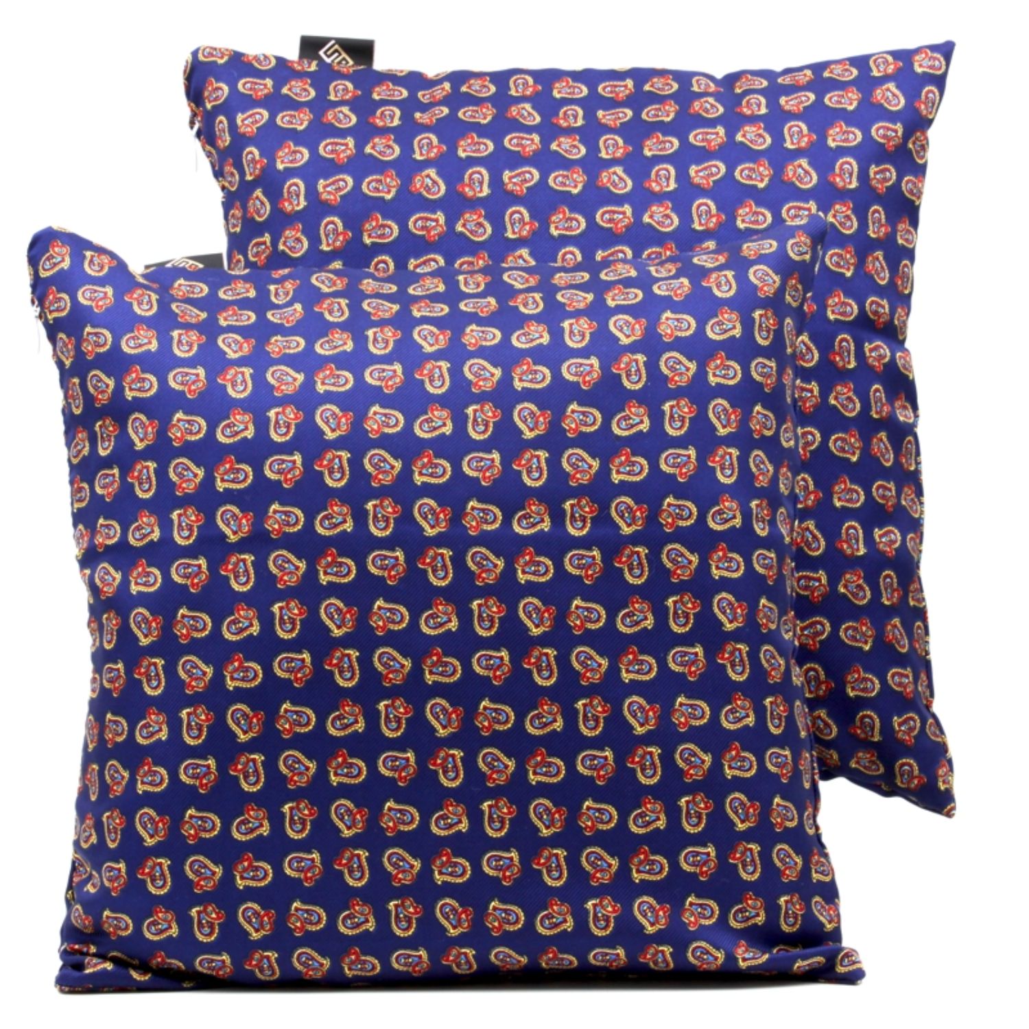 Cuscini quadrati arredo moderni blu stampa cachemire - Silky Pillows Square blank