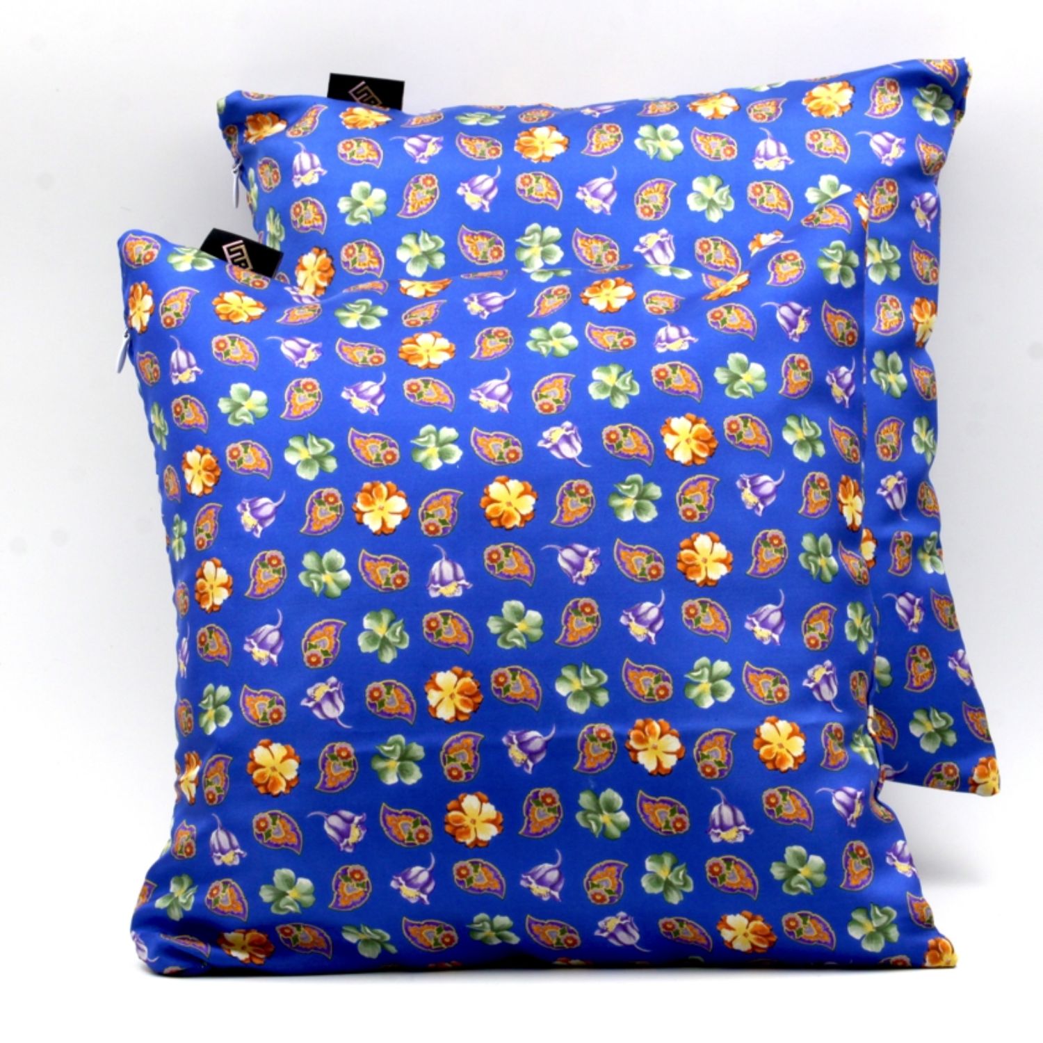 Cuscini quadrati arredo moderni blu stampa floreale - Silky Pillows Square blank