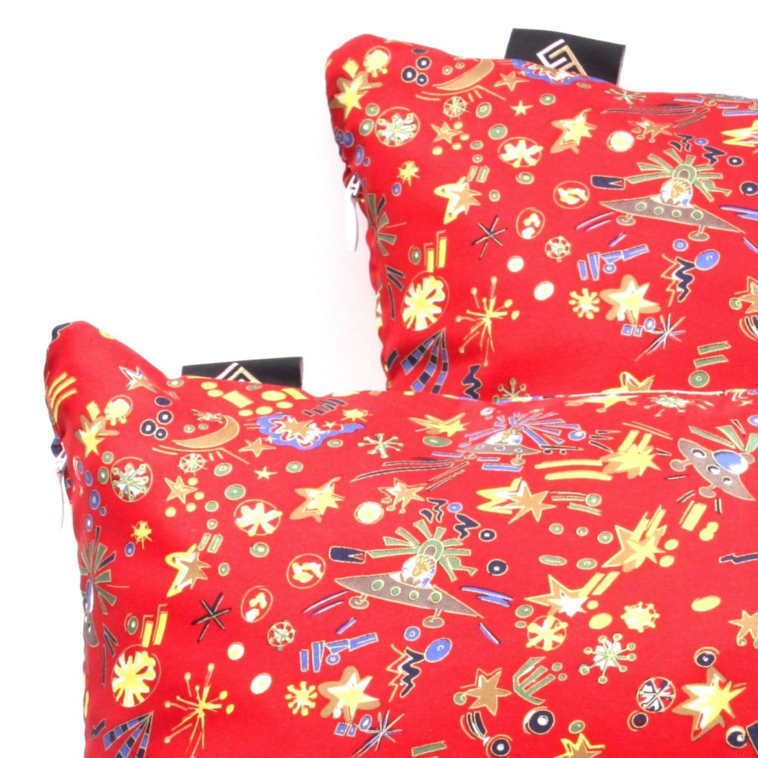 Cuscini quadrati arredo moderni rosso stampa cosmo - Silky Pillows Square 2 blank