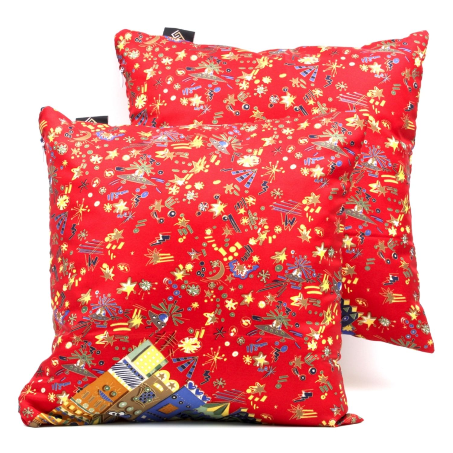 Cuscini quadrati arredo moderni rosso stampa cosmo - Silky Pillows Square blank