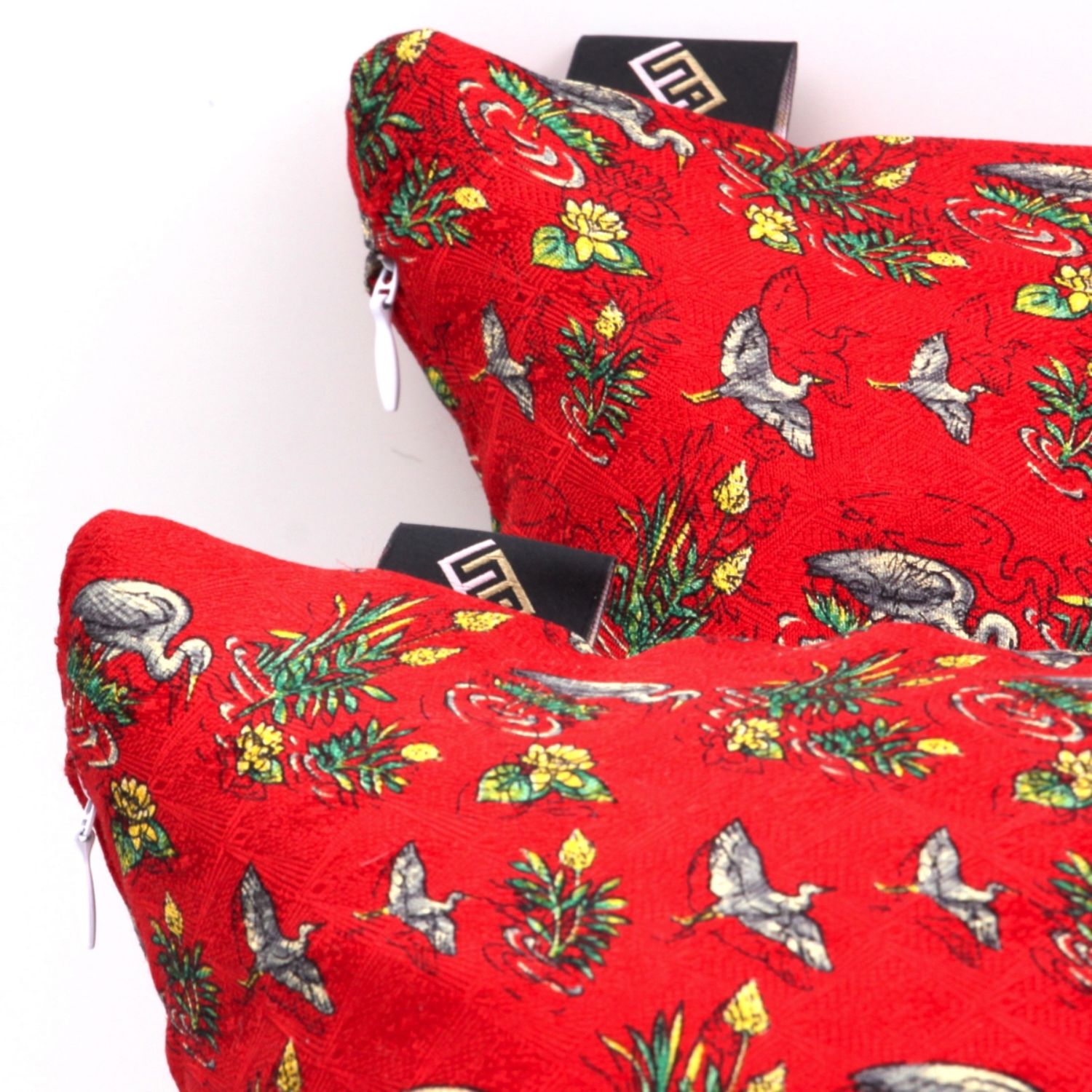 Cuscini quadrati arredo moderni rosso stampata - Silky Pillows Square 2 blank