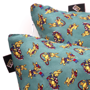 Green Printed Square Furnishing Pillows - Silky Pillows Square
