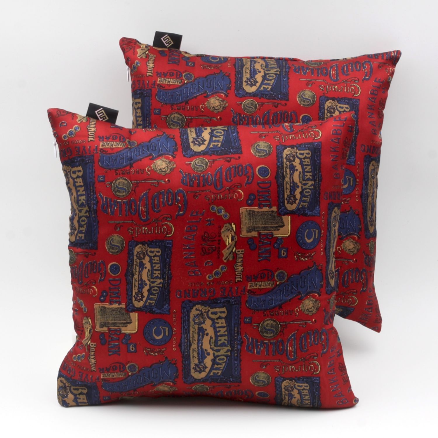 Cuscini quadrati stampa vintage in seta rossa - Silky Pillows Square