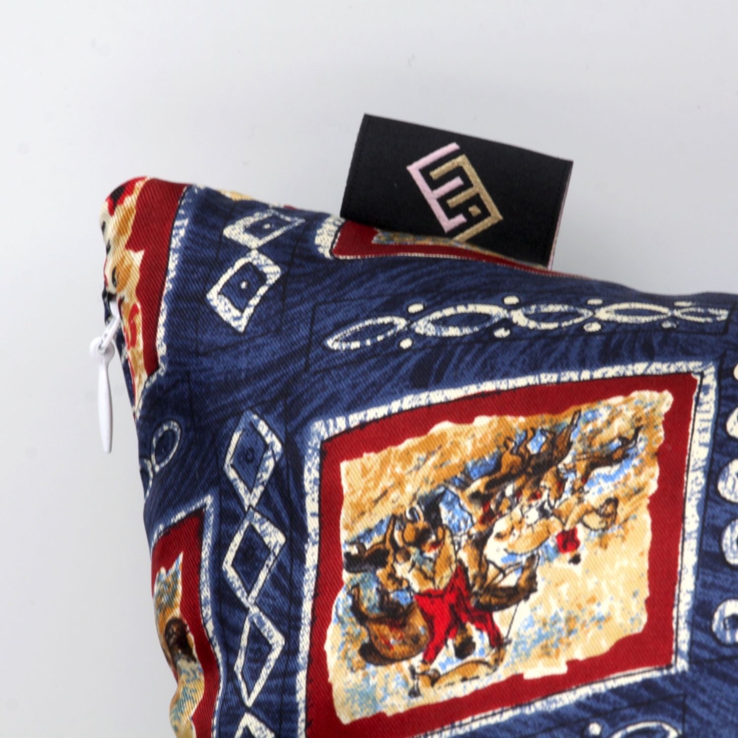 Cuscini rettangolari decorativi in seta Blu Stampata Silky Pillows Rectangular (1)