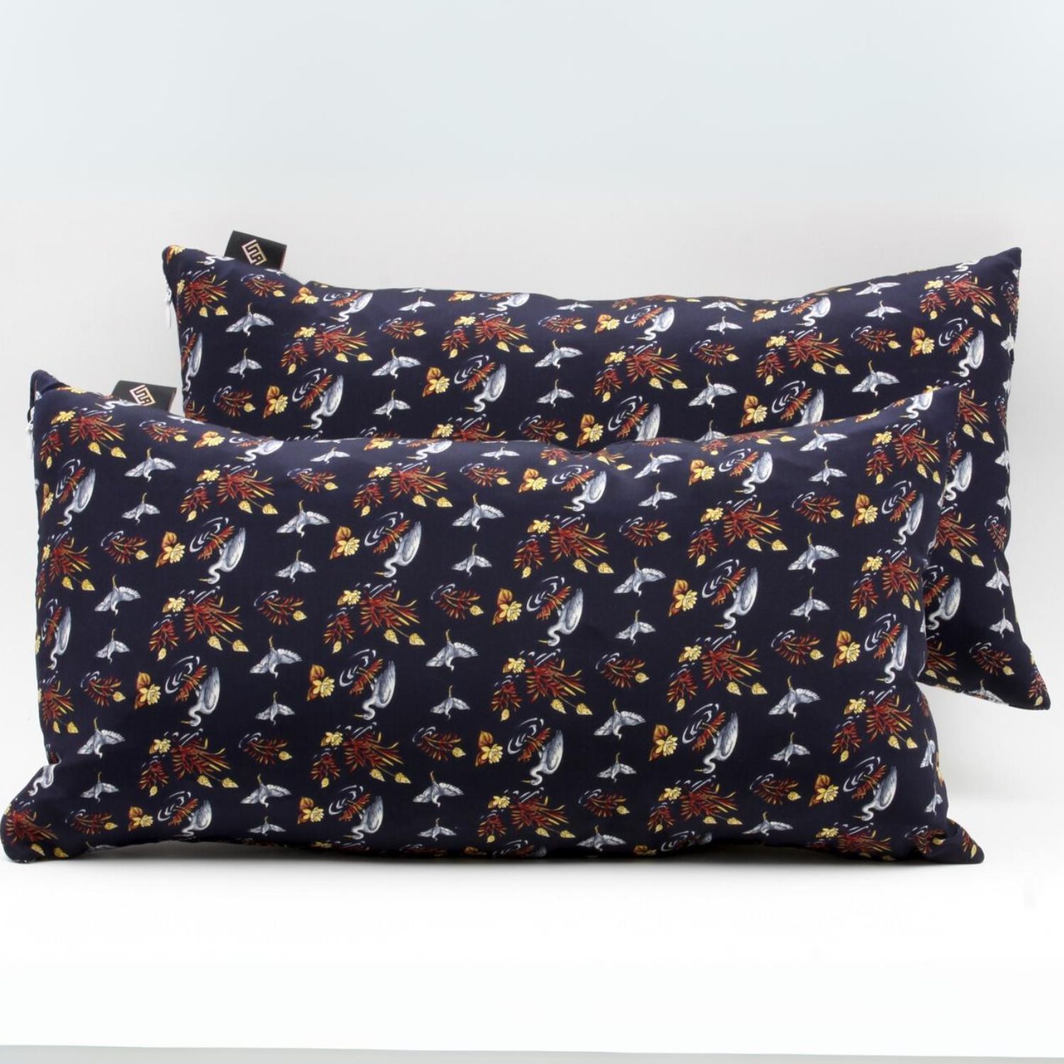 Cuscini rettangolari decorativi in seta Blu stampa animali Silky Pillows Rectangular blank