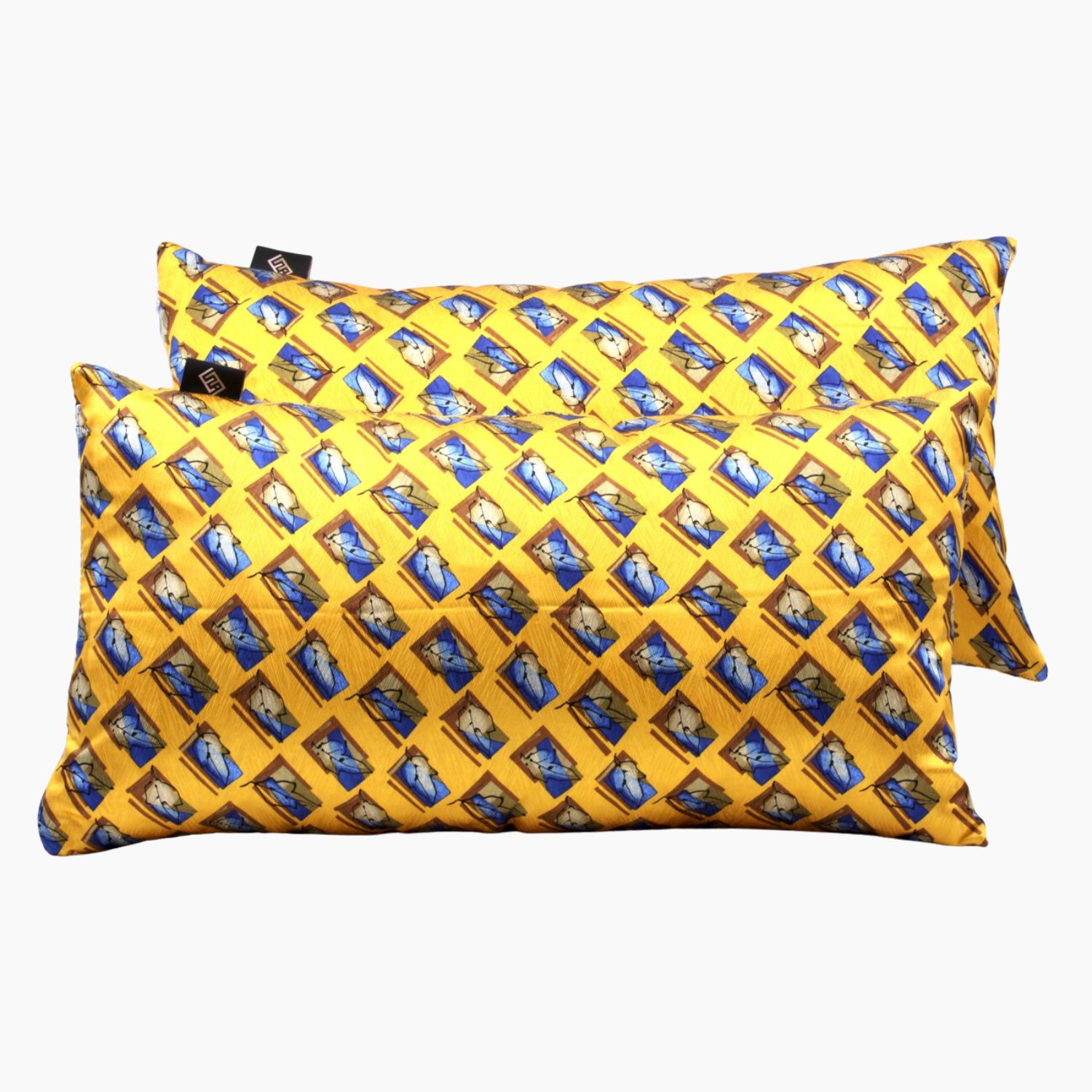 Cuscini rettangolari decorativi in seta jacquard gialla Silky Pillows Rectangular blank