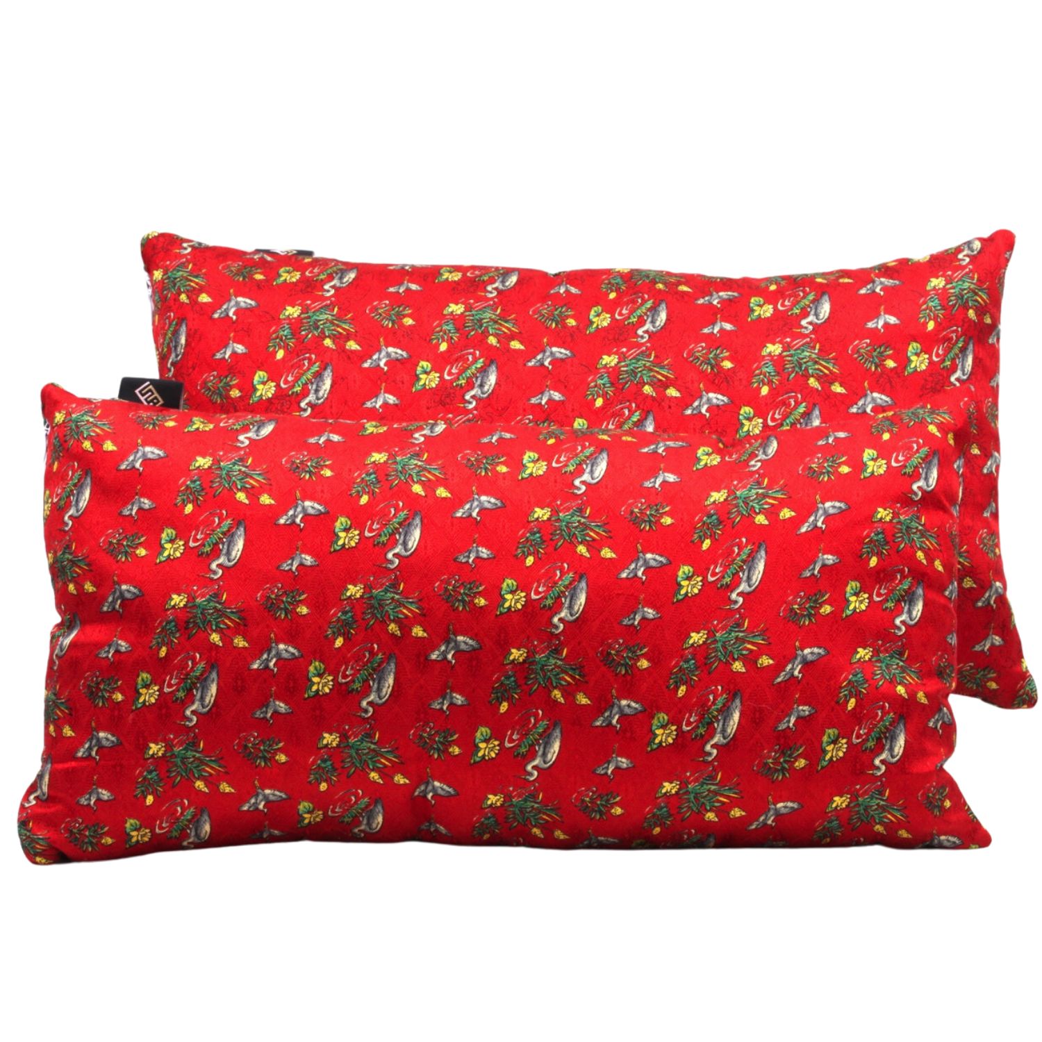 Cuscini rettangolari decorativi in seta rossa stampata Silky Pillows Rectangular blank