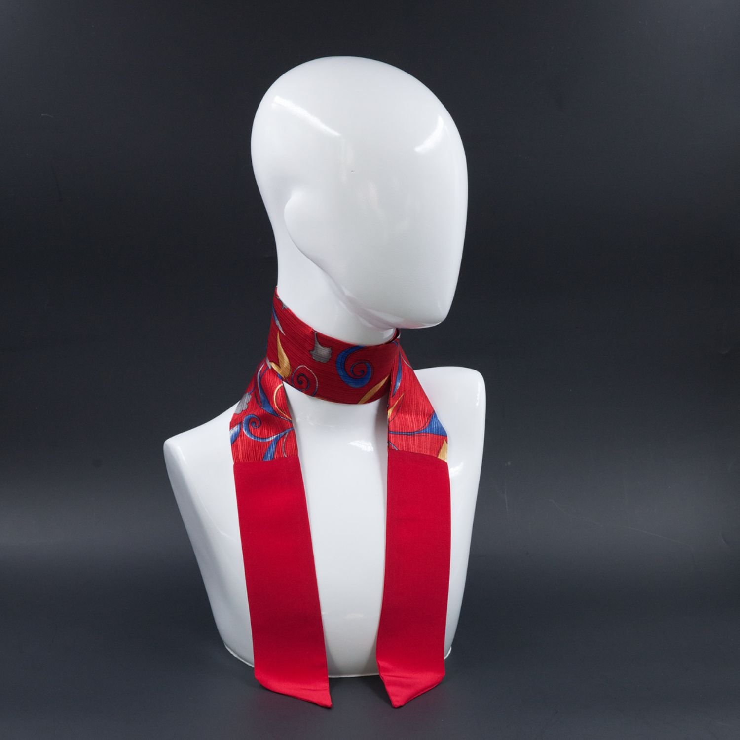 Foulard rosso in pura seta - Silky Stripes blank