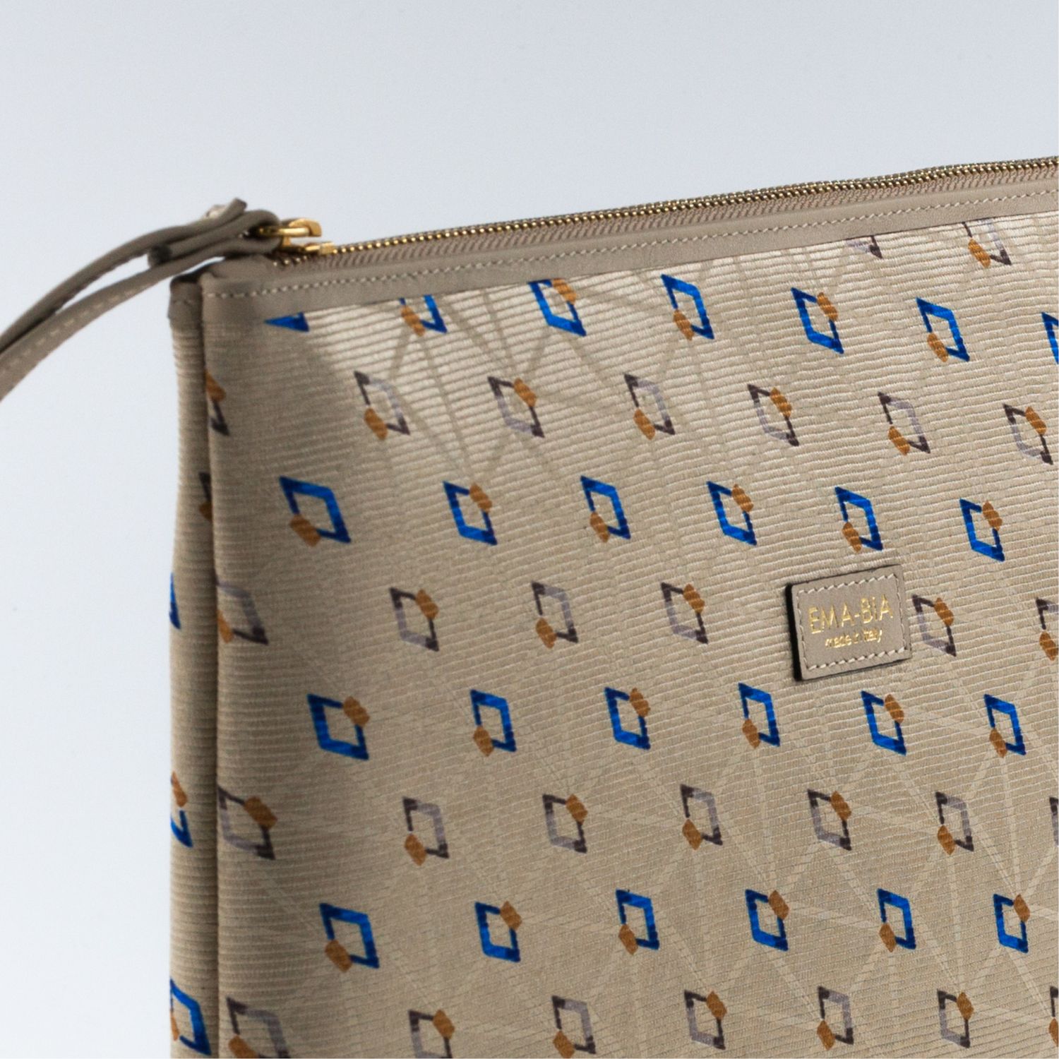 Pochette beige in seta con stampa - Silky T-case (2)