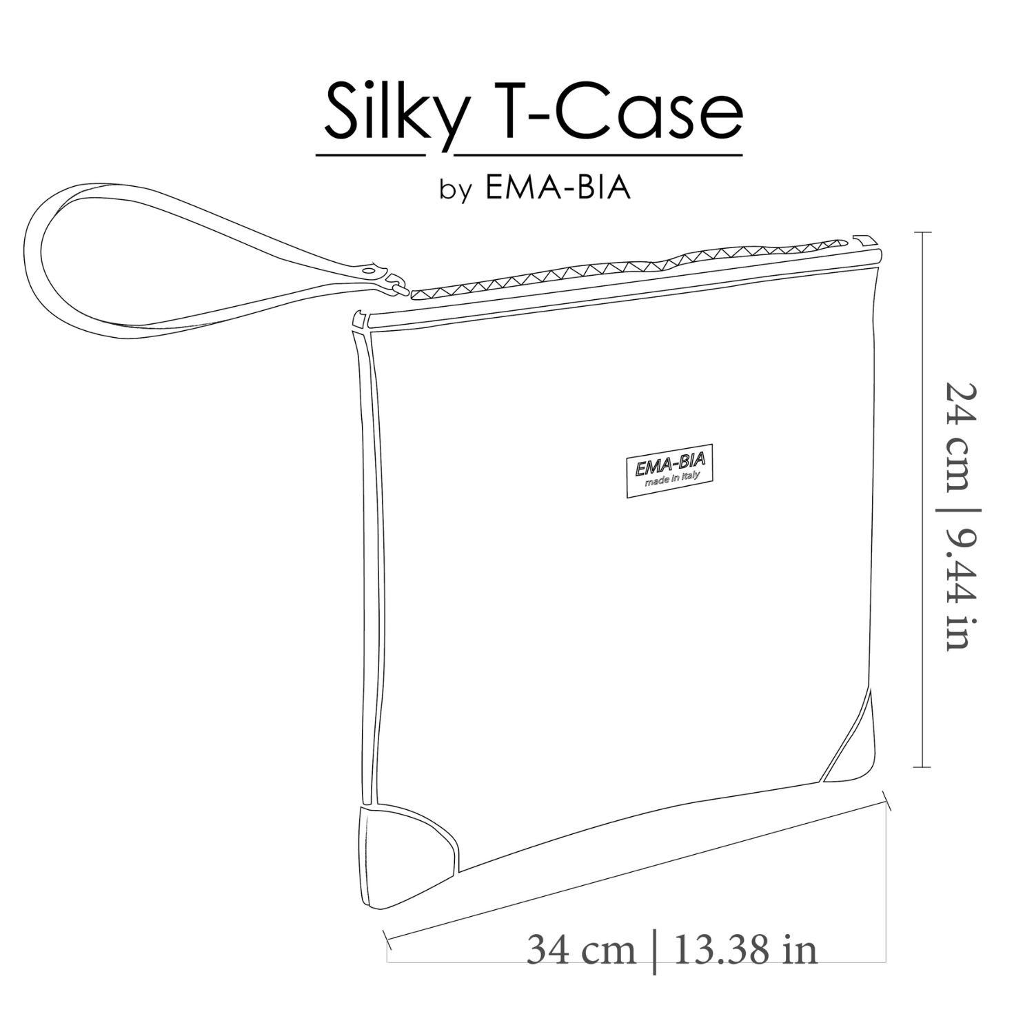 Pochette beige in seta con stampa - Silky T-case (5)
