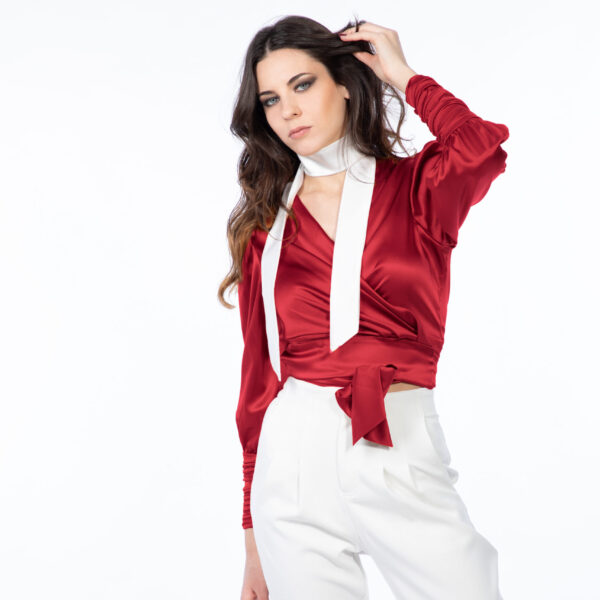 Fusciacca di Seta Silky IRIS colore Rosso - Collezione NINFEA - disponibili