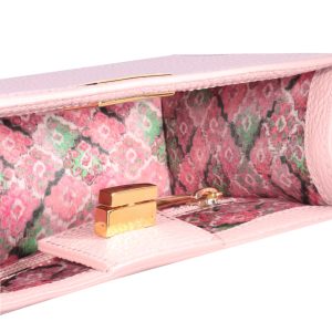 Small Pink Silk and Leather Bag - Silky Bijou Ninfea